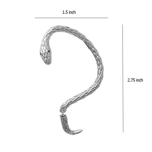 Pair of Silver Tone Snake Ear Cuffs Earrings NWT - Picture 12 of 14